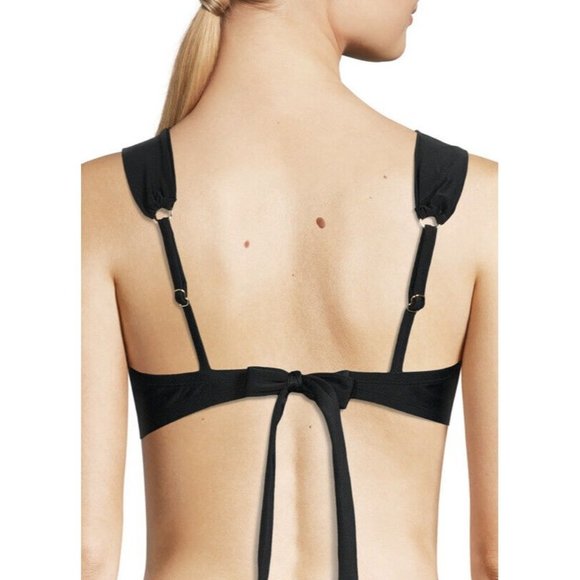 Time & Tru Twist Front Swim Top Black Size Small (4-6) Adjustable Straps - Picture 2 of 3